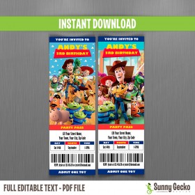 Toy Story Ticket Invitations (group)